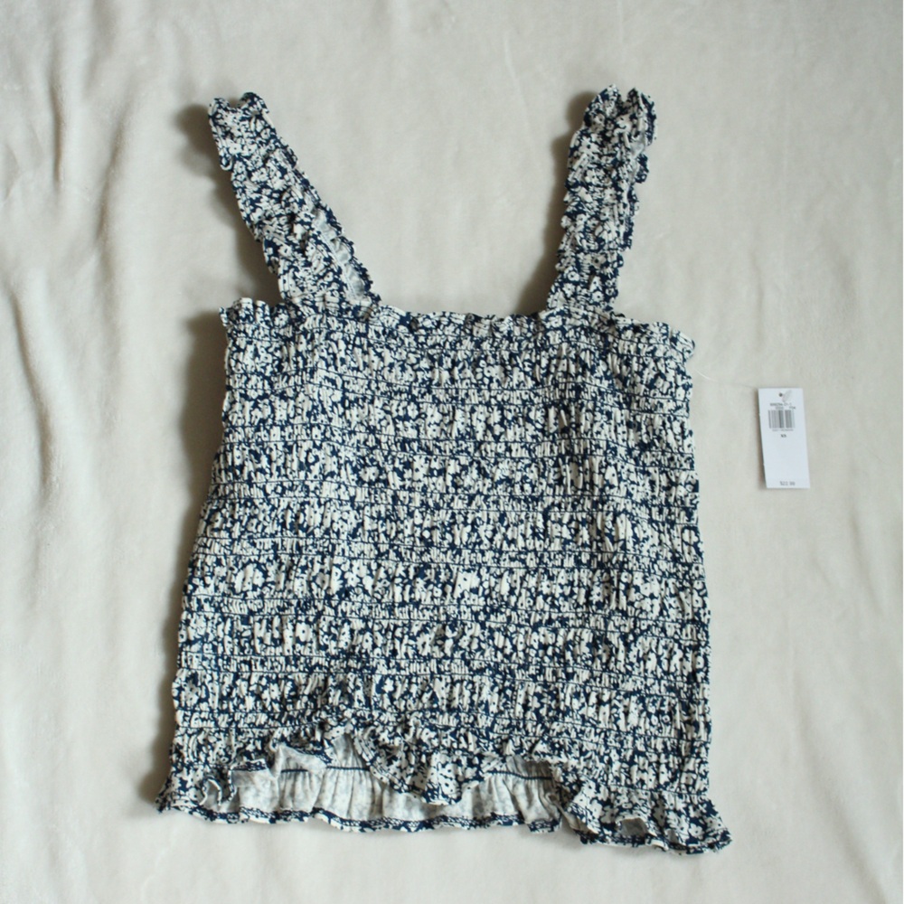 Old Navy Black and White Textured Tank Top